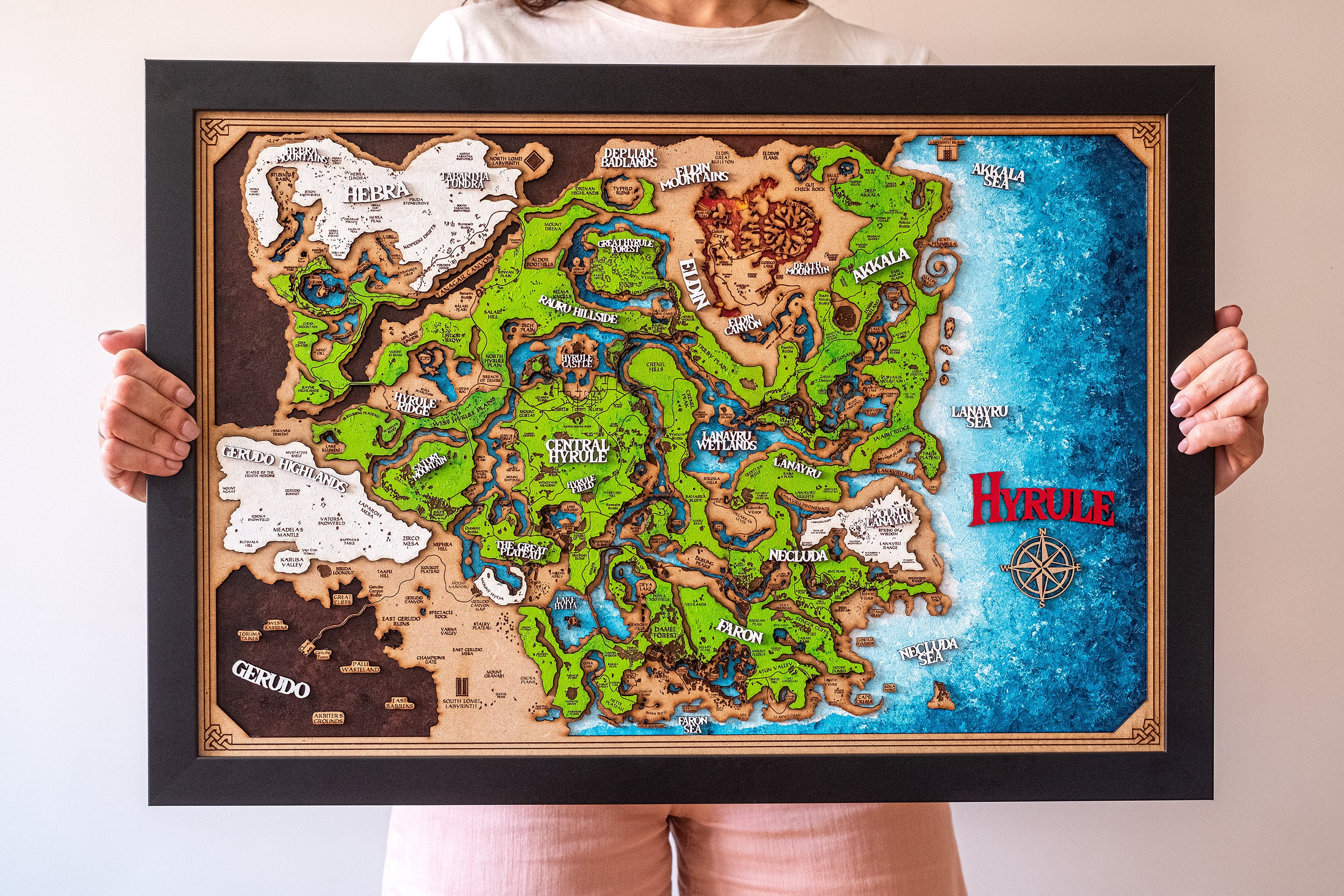 Legend of Zelda Breath of the Wild Map Nintendo Room Decor 