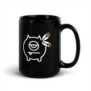Indigene Kreatur Schwarz Glänzende Tasse