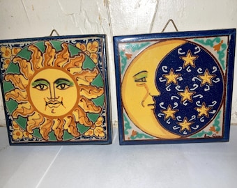 Vintage Italian Deruta Artisan Hand Made Hand Painted 4x4 Decorative Clay Tiles