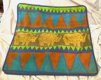Vintage African/Tribal/Safari colorful handmade block printed pillow shams (2)