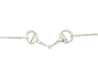 Silver Horse Bit Pendant Necklace