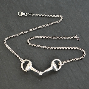 Silver Horse Bit Pendant Necklace