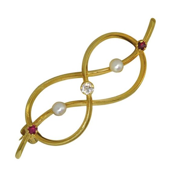 Dimond & Ruby Stock Pin - image 1