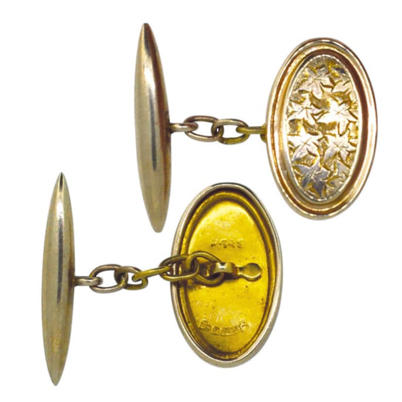Ivy Engraved Vintage Cuff Links