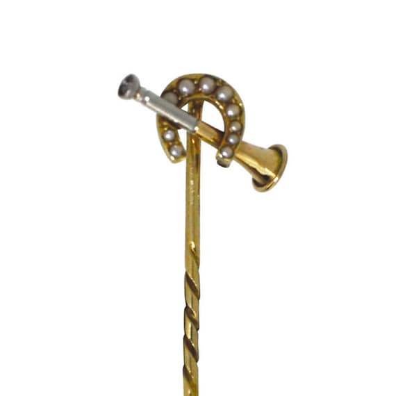 Horse Shoe Tie Pin - image 1