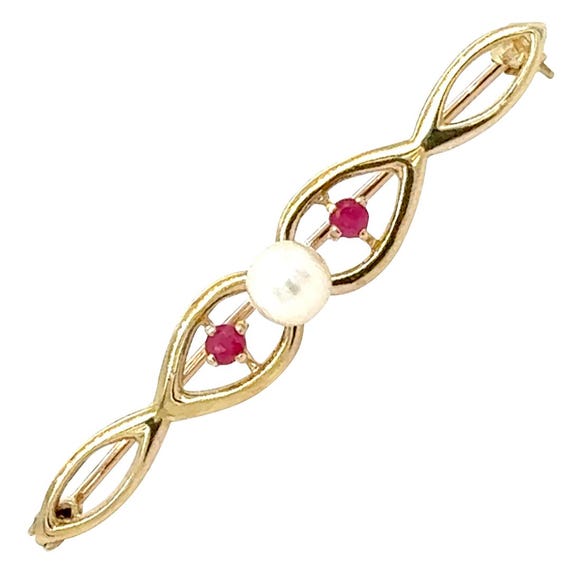 Pearl & Ruby Stock Pin - image 5
