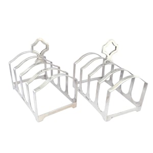 Pair of Silver Art Deco Toast Racks