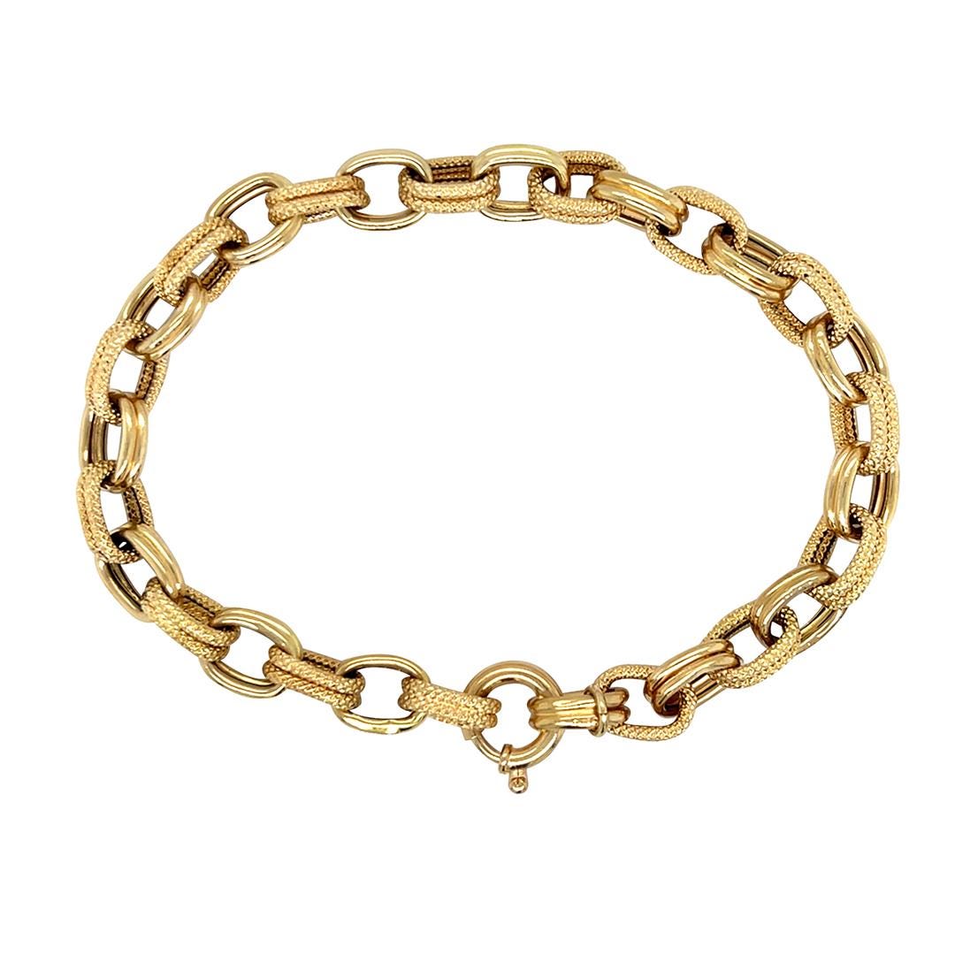 Bracciale Donna Carissima In Oro Giallo 9ct – Maglie Ovali Intrecciate, Lunghezza 19 Cm, Gioiello Italiano