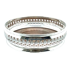 Pair of Gallery Silver Bottle Coasters