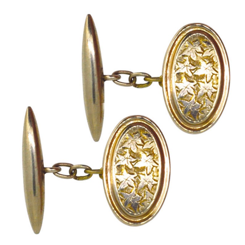 Ivy Engraved Vintage Cuff Links