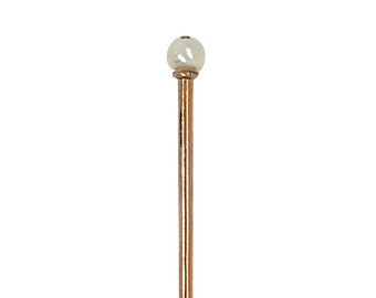 Épingle à Cravate Ou Chapeau Antique Or Blanc 18k Avec Perle - Environ 1900, Occasion