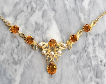 Citrine & Pearl Necklace