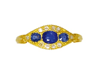 Antike Saphir & Diamant Ring
