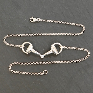 Silver Horse Bit Pendant Necklace