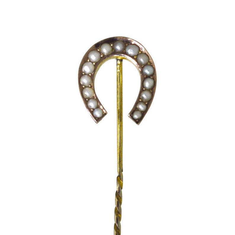 Pearl Horse Shoe Tie Pin image 1