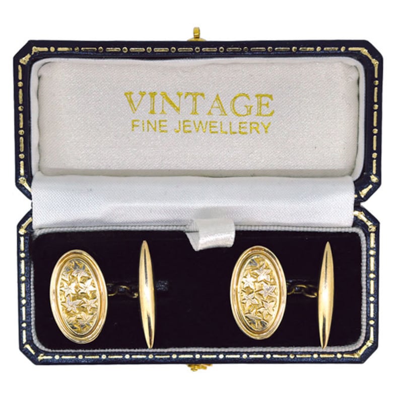 Ivy Engraved Vintage Cuff Links
