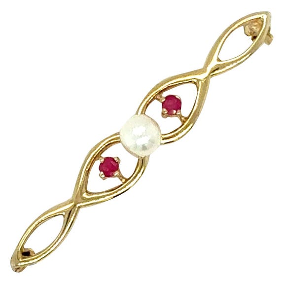 Pearl & Ruby Stock Pin - image 3