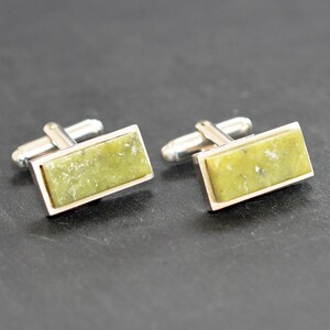 Green Marble Cuff Links