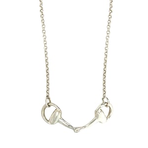 Silver Horse Bit Pendant Necklace
