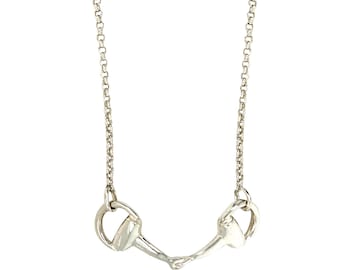 Silver Horse Bit Pendant Necklace