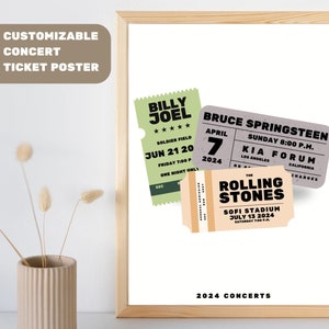 Personalisierte Konzertkarte Poster, Individuelle Wandkunst, Musik Liebhaber Geschenk für Geburtstag & Jubiläum | Digitaler Download mit anpassbaren Optionen