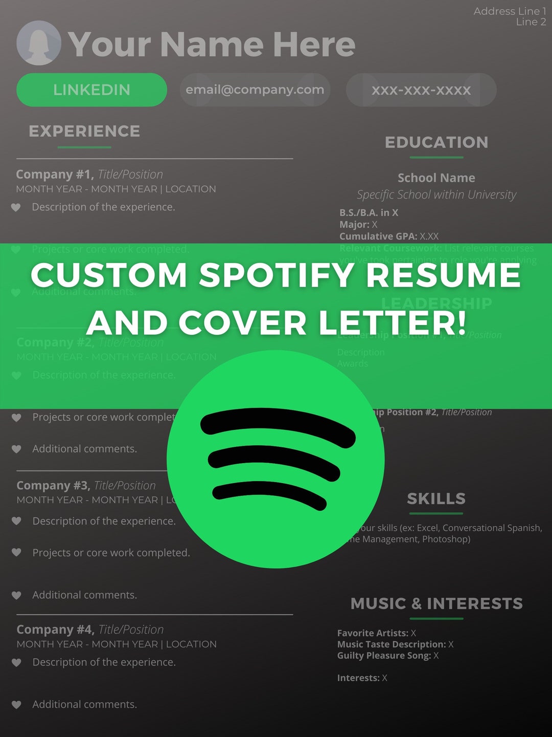 creative spotify cover letter