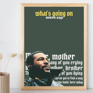 Marvin Gaye What&#39;s Going On Lyrics Poster | Digital Download