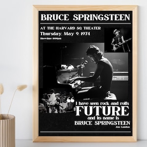 Bruce Springsteen 1974 Harvard Square Vintage Concert Poster, Classic Rock Wall Art, Digital Download