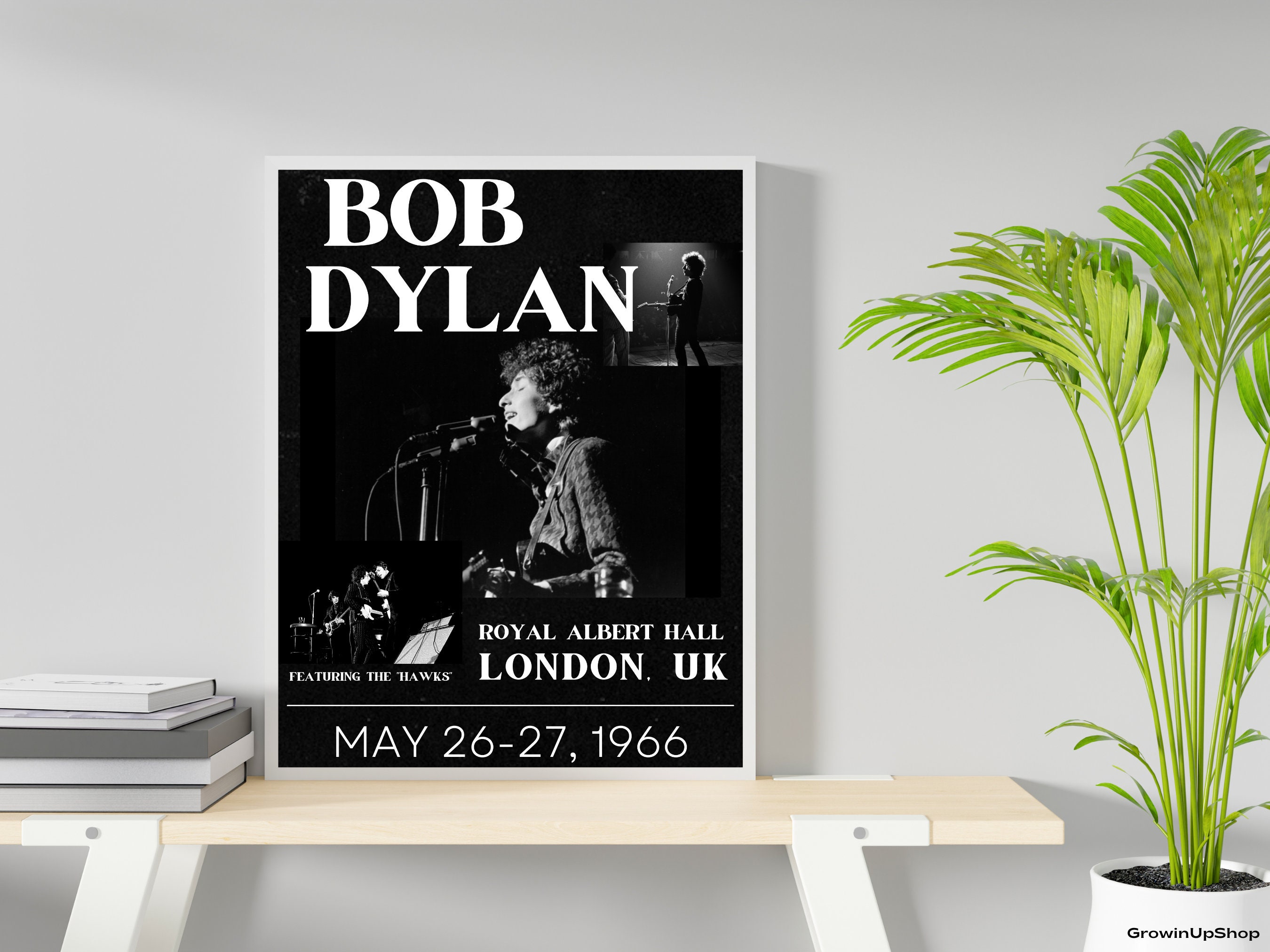Bob Dylan Royal Albert Hall Poster, Vintage Rock Music Wall Art, Digital Download Etsy UK
