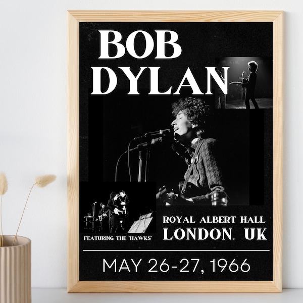 Bob Dylan Royal Albert Hall Poster, Vintage Rock Music Wall Art, Digital Download