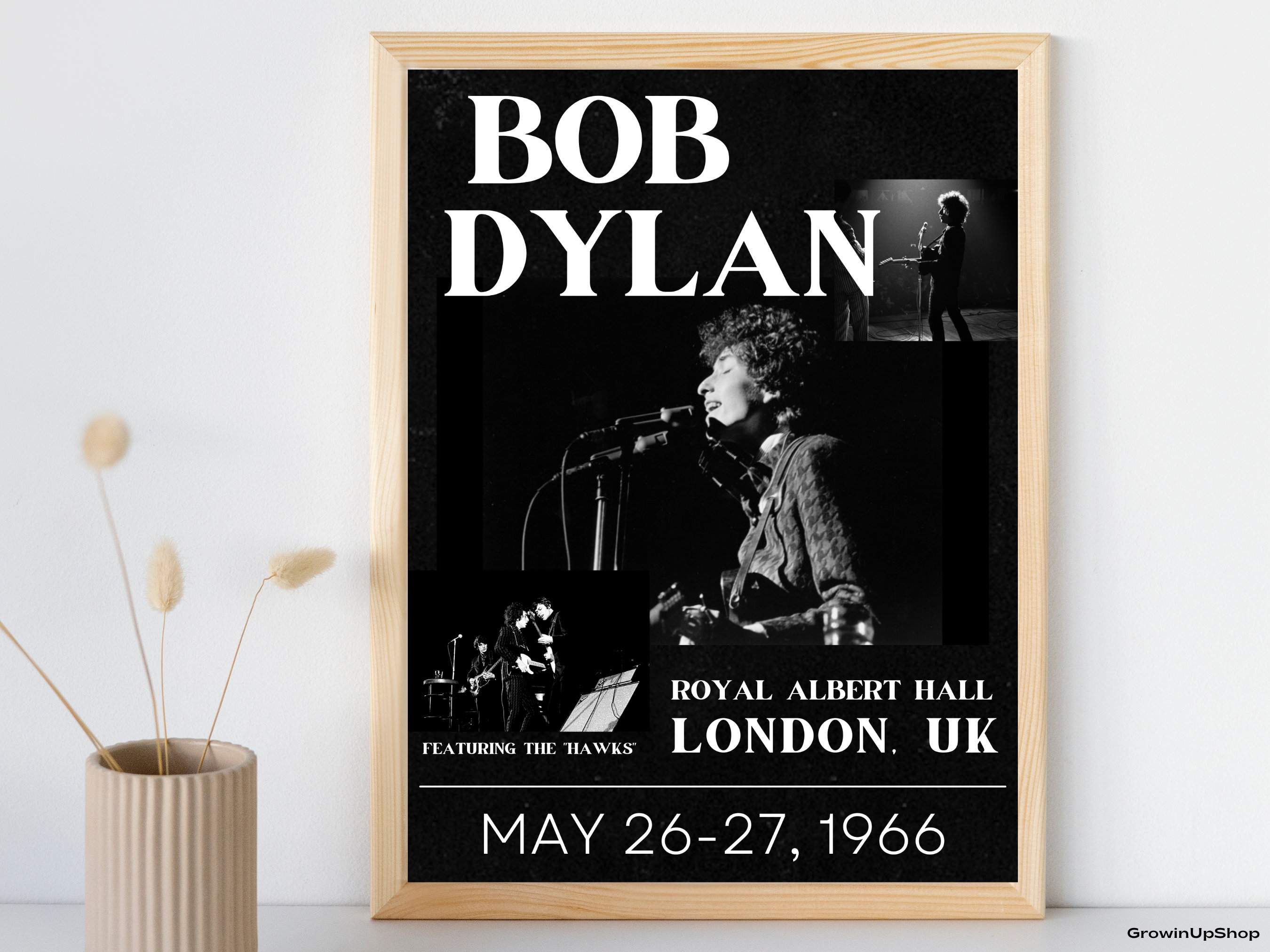 Bob Dylan Royal Albert Hall Poster, Vintage Rock Music Wall Art, Digital Download Etsy UK