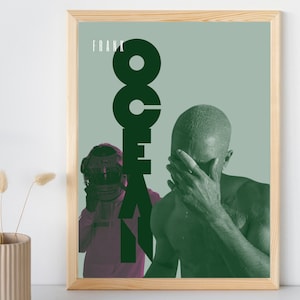 Frank Ocean Green Blonde Poster, Minimalistic Music Wall Art, descarga digital