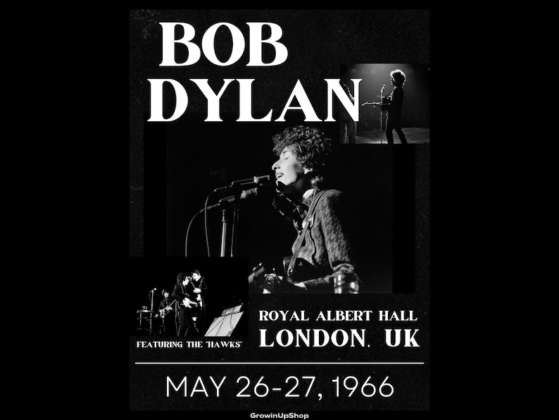 Bob Dylan Royal Albert Hall Poster, Vintage Rock Music Wall Art