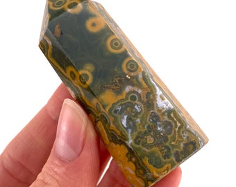 Ocean Jasper Point, orbicular jasper point, crystal point, ocean jasper crystal, orbicular jasper