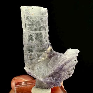 Purple Fluorite on Barite | raw baryte crystal cluster, mineral specimen