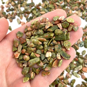 20g Unakite Tumbled Chips | Polished Crystal Pieces