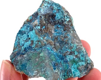 Shattuckite & Chrysocolla Specimen (Namibia), raw shattukite, raw chrysocolla, raw crystals