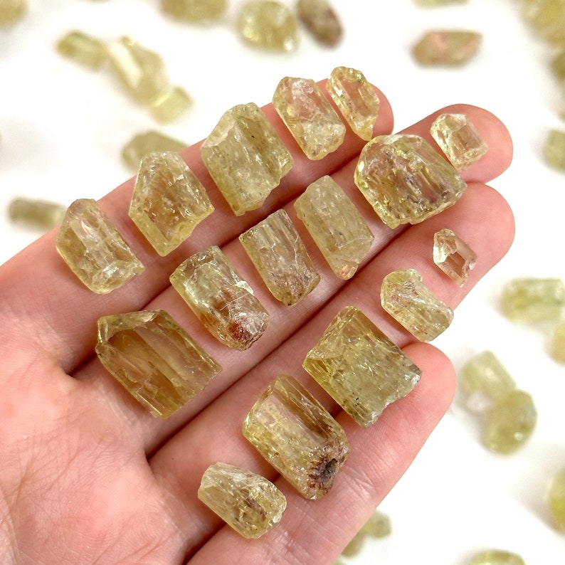 ONE Golden Apatite Mexico raw apatite, natural yellow apatite, apatite crystal, mineral specimen, golden apatite crystal image 4