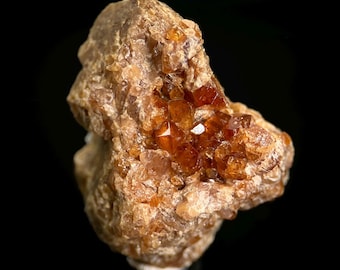 Hessonite Garnet (Conneticut, USA) | orange garnet crystal, mineral specimen