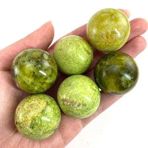 Green Opal Sphere | Mini Crystal Ball, Heart Chakra (28mm-31mm)