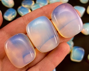 Opalite Tumbled Stone | Polished Crystal Worry Stone (Throat Chakra)