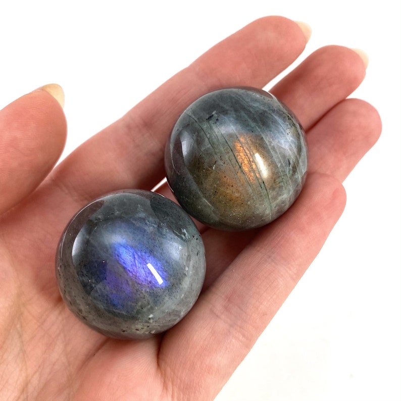 Labradorite Sphere | Polished Flashy Crystal Ball (Third Eye Chakra) image 8