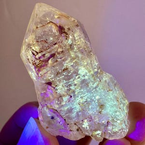 Firefly Petroleum Quartz (Madagascar) | UV reactive quartz crystal, fluorescent minerals, uv crystals, rare mineral specimen, crystal gift