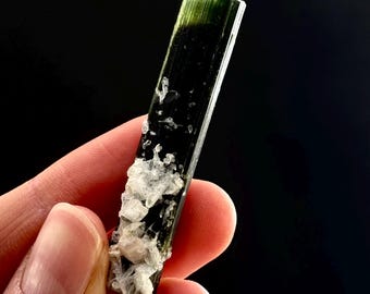 Green Cap Tourmaline with Albite | Raw Crystal, Pakistan