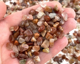 20g of Red Rutilated Quartz, mini tumbled stones, tumbled crystal, tumbled rutilated quartz, red quartz chips