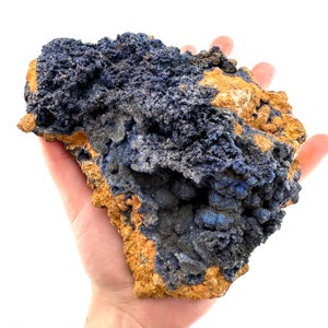 Raw Azurite with Malachite (Congo), raw azurite, azurite specimen, sparkly azurite, blue azurite
