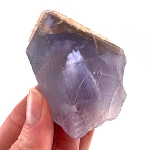 Purple Fluorite w/ Calcite | raw crystal cluster, mineral specimen