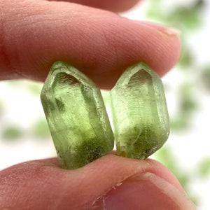 Terminated Peridot Crystal | raw natural green peridot mineral specimen, august birthstone