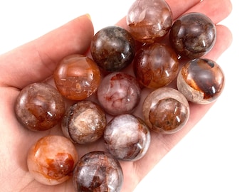 Red Hematoid Quartz Sphere | Fire Quartz Crystal Ball (20mm)
