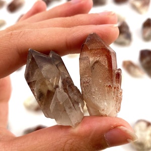 Red Fire Quartz Point | phantom quartz crystal, red hematite quartz, mineral specimen, raw crystals, natural crystals